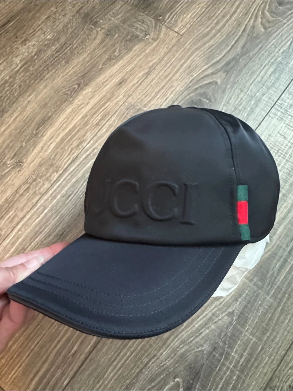 Gucci Logo Web Nylon Baseball Cap